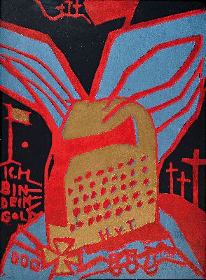 Image 26944960 - Jonathan Meese, geb. 1970 Tokio, Ich bin dein Gold, Farbholzschnitt von 2005, rechts ...