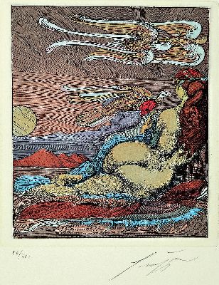 Image Ernst Fuchs, 1930 Wien-2015, Bachnymphe, Farbradierung, handsign. und num. 56/400, ca. ...