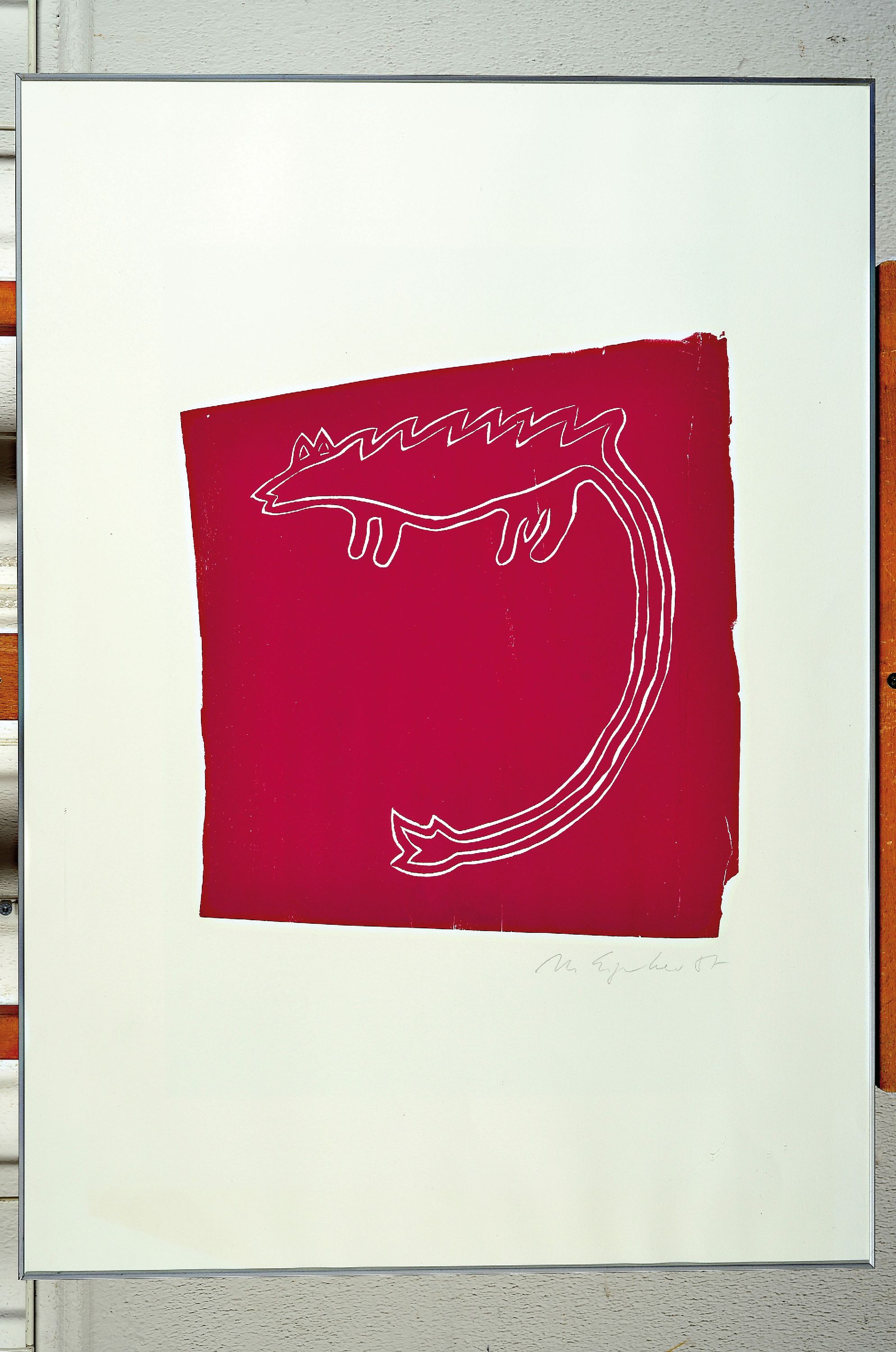 Detail k: Marianne Eigenheer, 1945 Luzern-2018 Basel, Ohne Titel, Holzschnitt, handsign. und dat. 1987, ca. 36x32cm, u.Gl., R. ca. 70x50cm, bek.schweizer ...