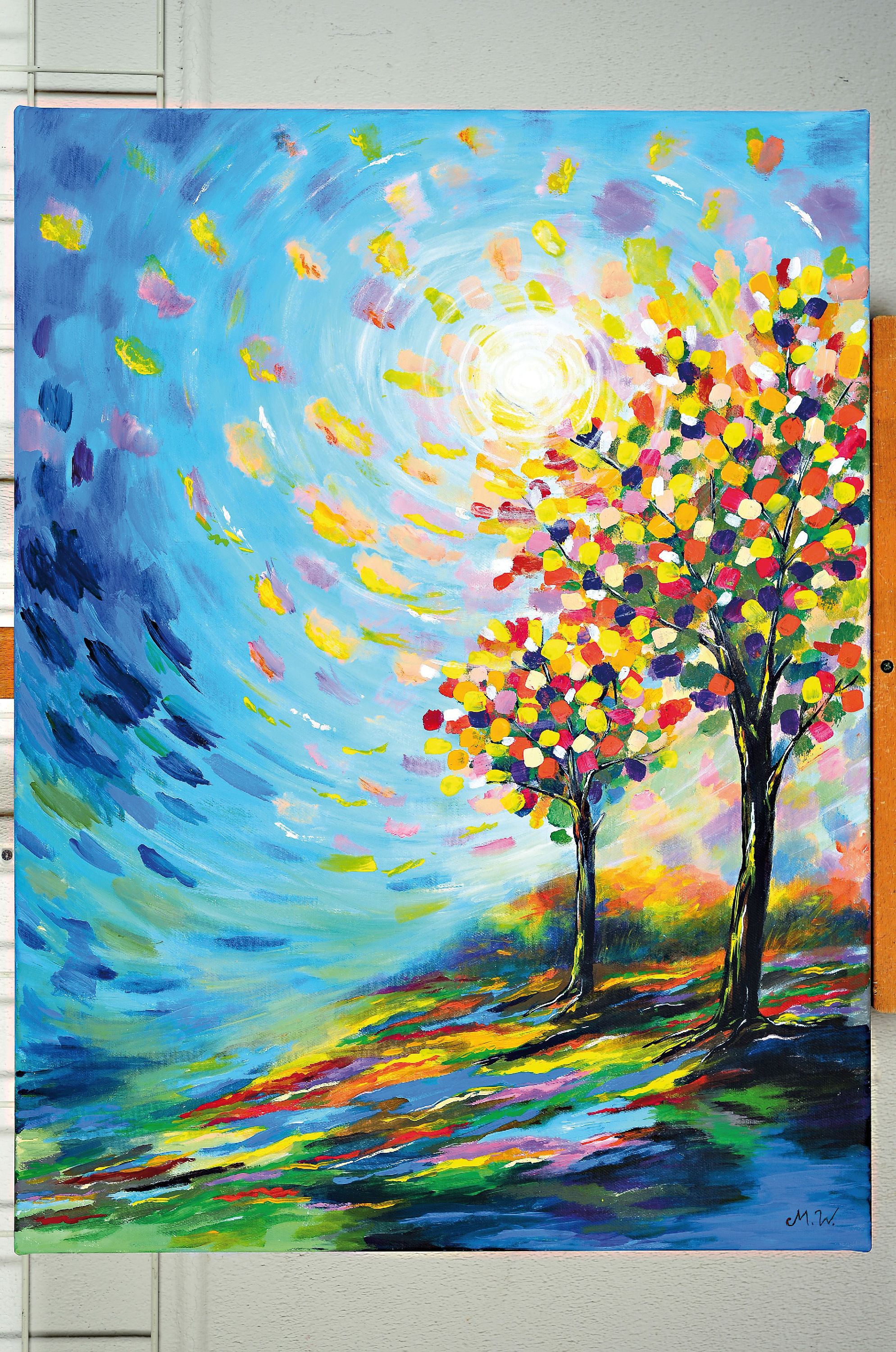 Detail k: Maria Winter, geb. St. Petersburg, lebt und arbeitet in Deutschland, Der Herbstwind, Acryl/Lwd, rechts unten monogr., rückseitig betitelt und sign., ...