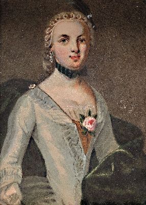 Image Unbekannter Barockkünstler, 17./18. Jh., Porträt einer Dame, Aquarell/Papier, ...