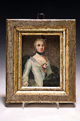 26945055k - Unbekannter Barockkünstler, 17./18. Jh., Porträt einer Dame, Aquarell/Papier, ...