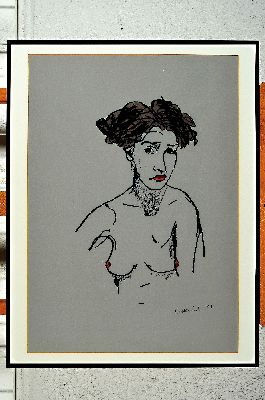 26945157k - Stephan Balkenhol, geb. 1957 Fritzlar, Weiblicher Halbakt, Farblithographie auf ...