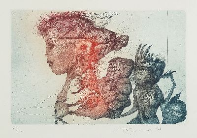 Image Karel Demel, 1942-2024 Prag, Hlava-Kopf, Farbradierung, handsign. und dat. 88, num. ...