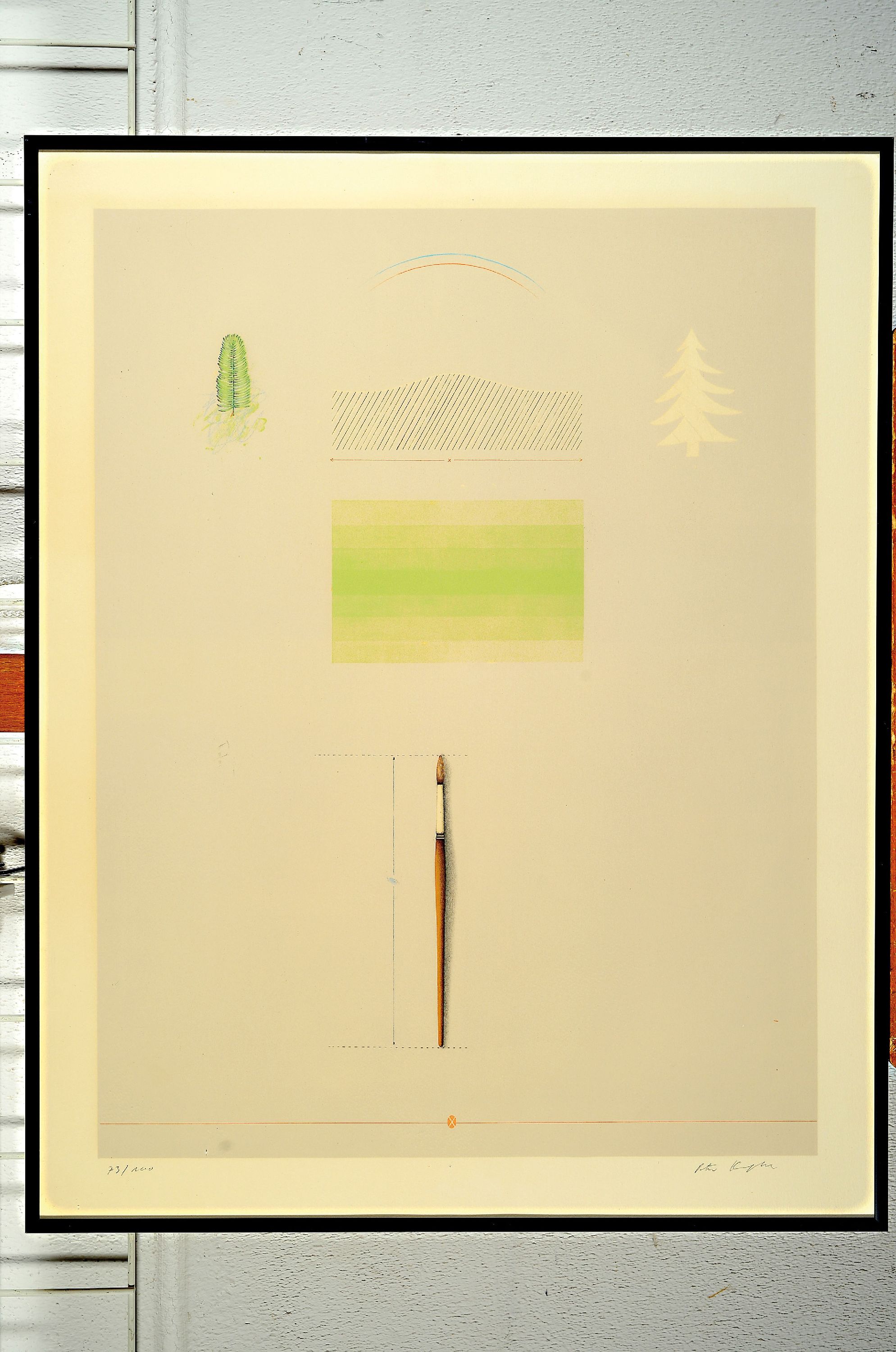 Detail k: Peter Kampehl, geb. 1947, Farblithographie, handsign., num. 73/100, ca. 62x47cm, u.Gl., R. ca. 72x57cm