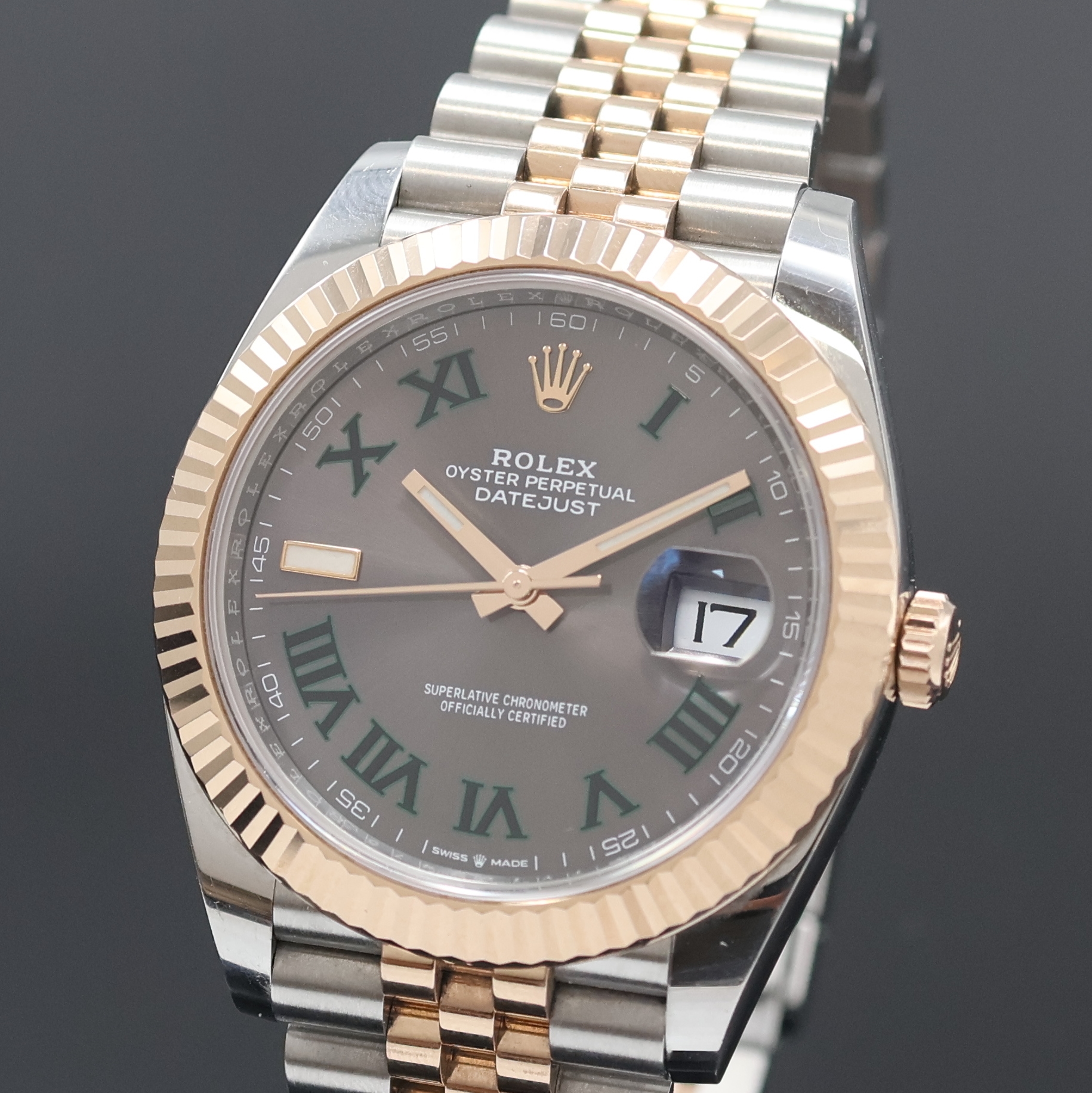 Detail a: ROLEX Herrenarmbanduhr Oyster Perpetual Datejust 41 Referenz 126331, Automatik, Schweiz um 2020, Chronometer der Superlative in Edelstahl/Roségold ...
