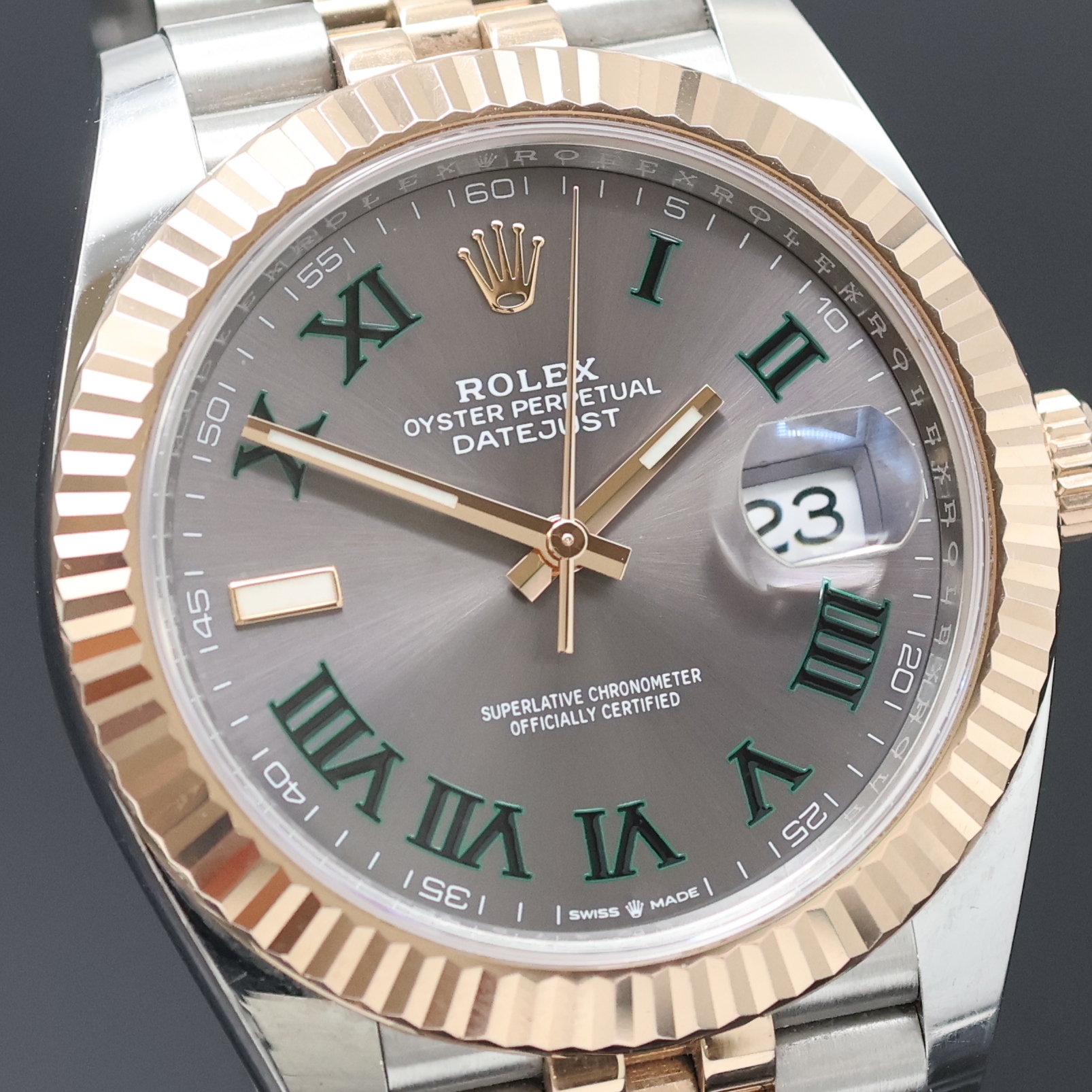 Detail f: ROLEX Herrenarmbanduhr Oyster Perpetual Datejust 41 Referenz 126331, Automatik, Schweiz um 2020, Chronometer der Superlative in Edelstahl/Roségold ...