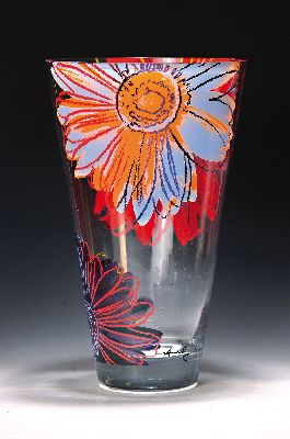 Image 26945212 - Große Künstlervase, Rosenthal, Entwurf Andy Warhol, Blumendekor, Kristallglas ...