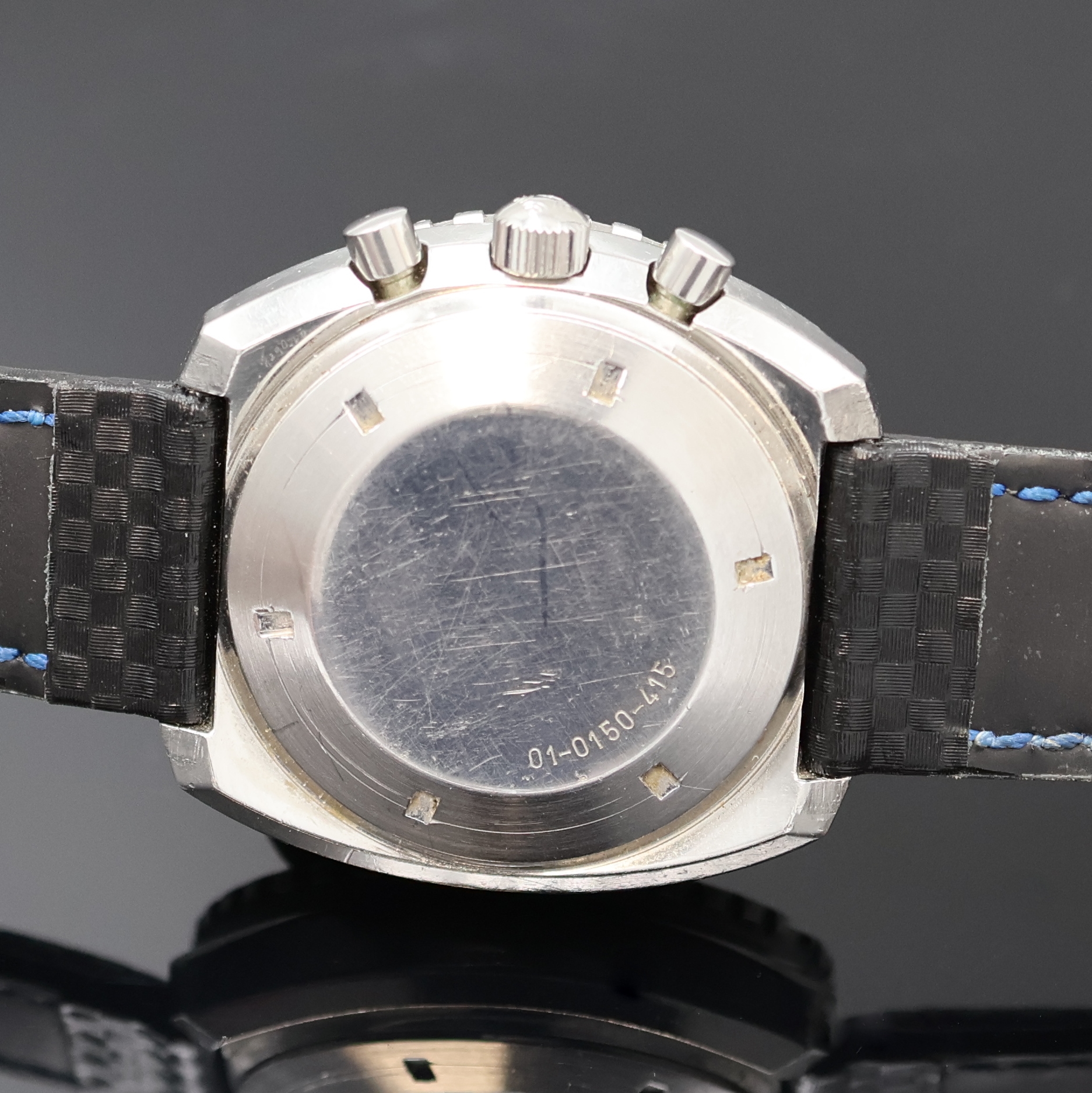 Detail d: ZENITH El Primero Sub-Sea seltener Herrenchronograph in Stahl Referenz 01-0150- 415, Schweiz um 1975, Automatik, Boden u. Krone verschr., Lünette ...