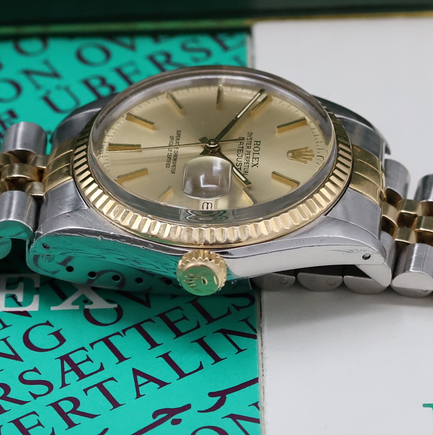 Detail c: ROLEX Oyster Perpetual Datejust Herrenarmbanduhr Referenz 16013, Schweiz um 1985, Automatik, Chronometer der Superlative in Stahl/Gold inkl. orig. ...