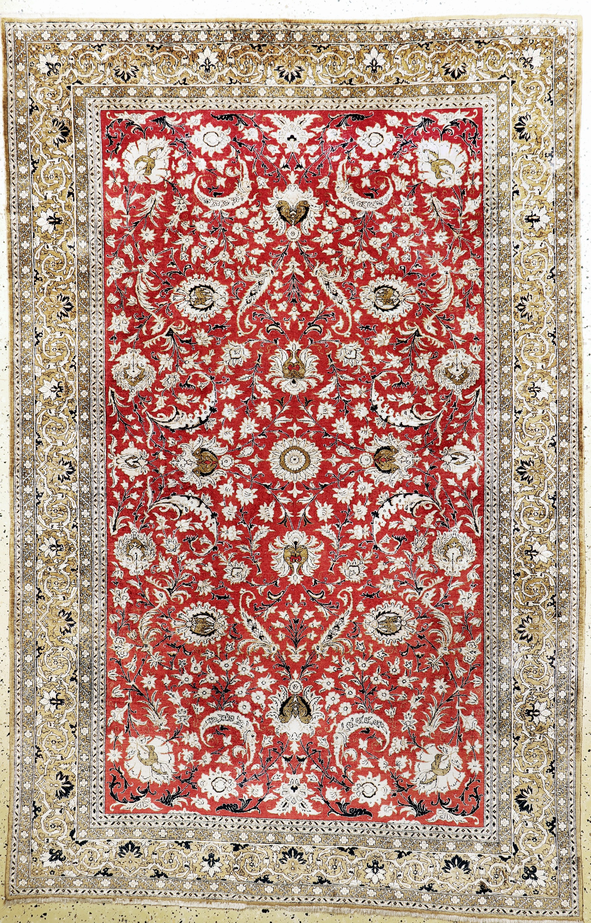 Ghom Seide, Persien, Mitte 20.Jhd, reine Naturseide, ca. 260 x 170 cm, EHZ: 2