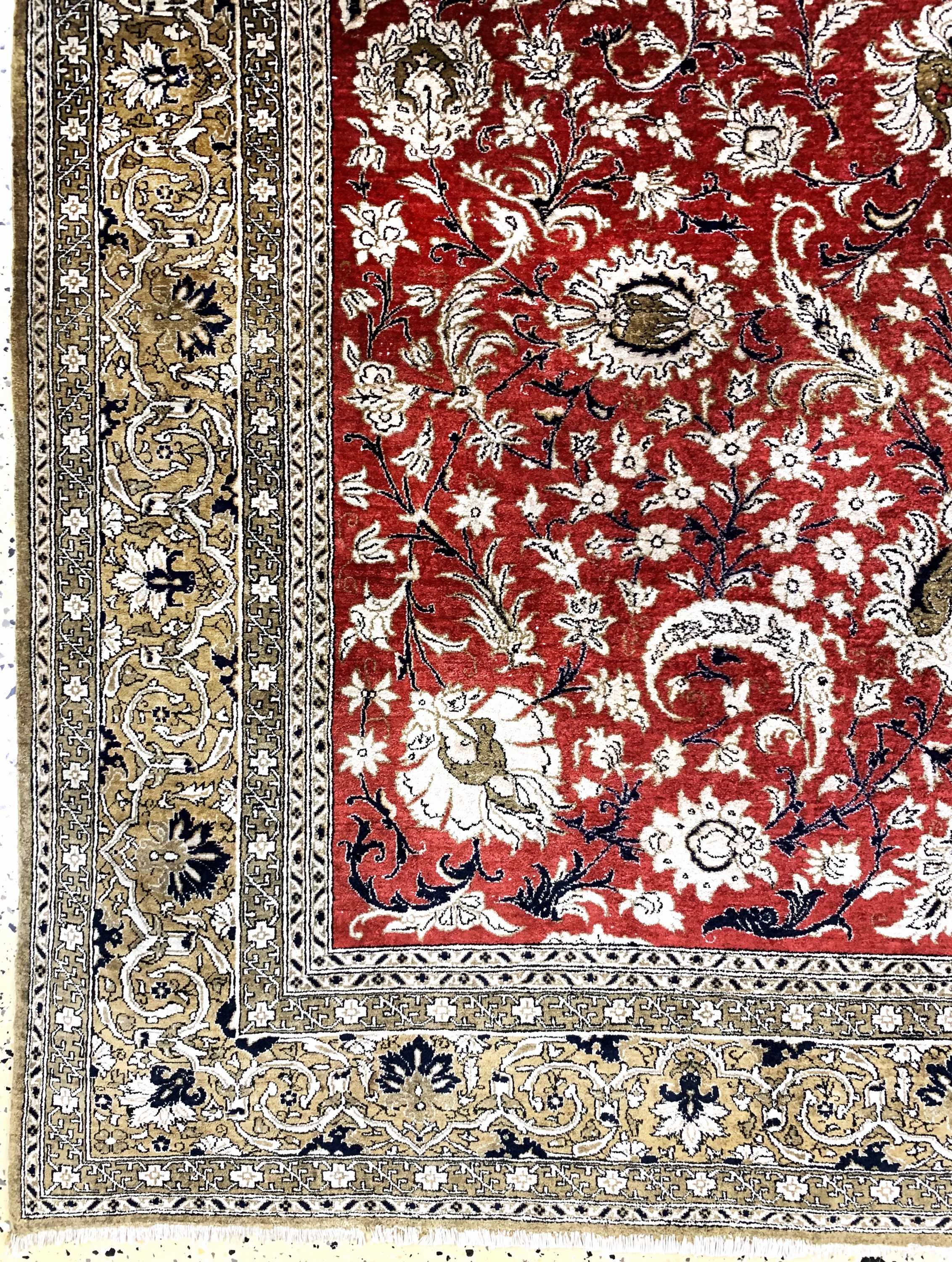 Detail b: Ghom Seide, Persien, Mitte 20.Jhd, reine Naturseide, ca. 260 x 170 cm, EHZ: 2