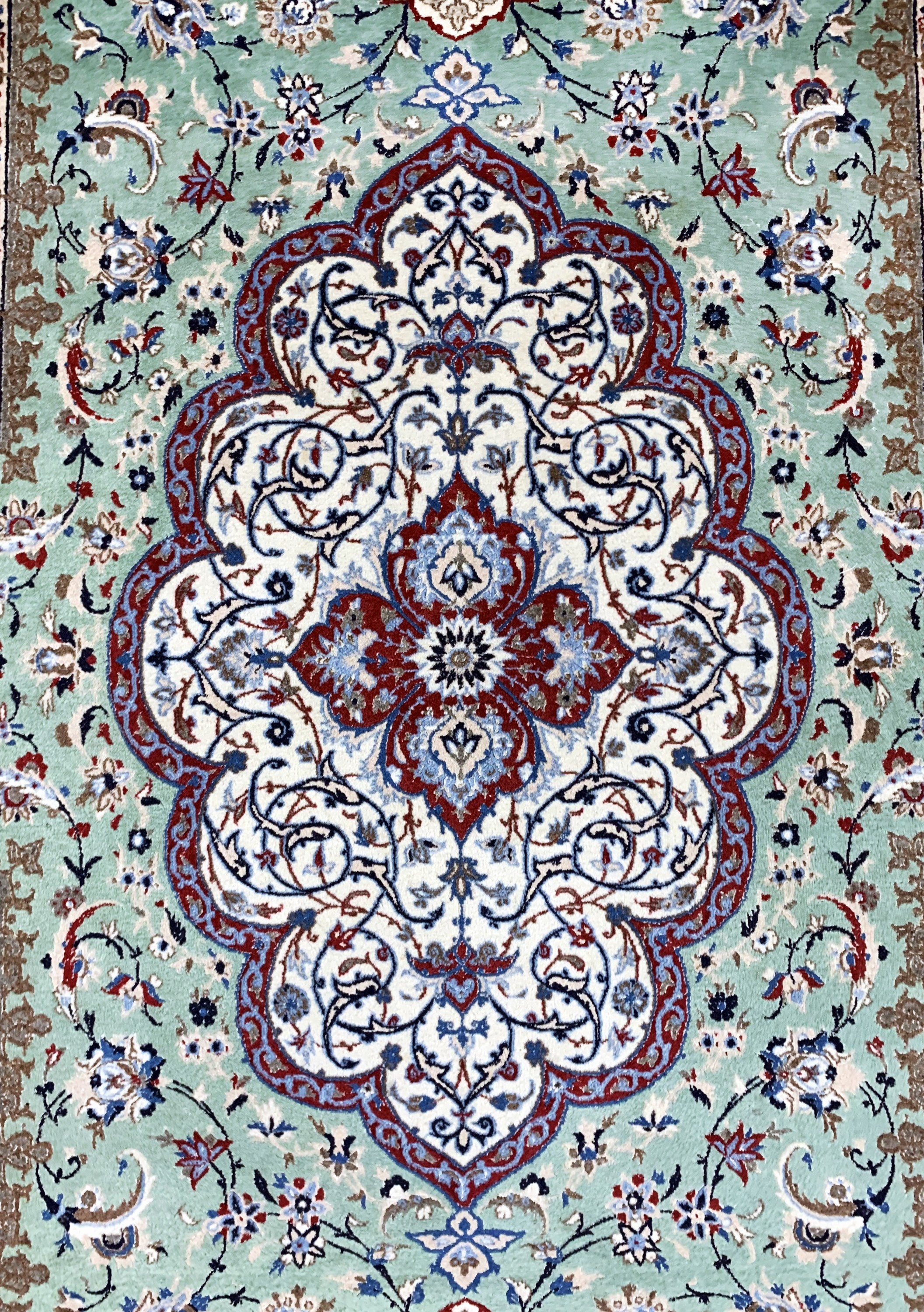 Detail c: Nain fein(6 La), Persien, Ende 20.Jhd, Korkwolle mit Seide, ca. 300 x 204 cm, ca. 1,0Mio. Kn/qm, Reinigungsbedürftig, EHZ: 2