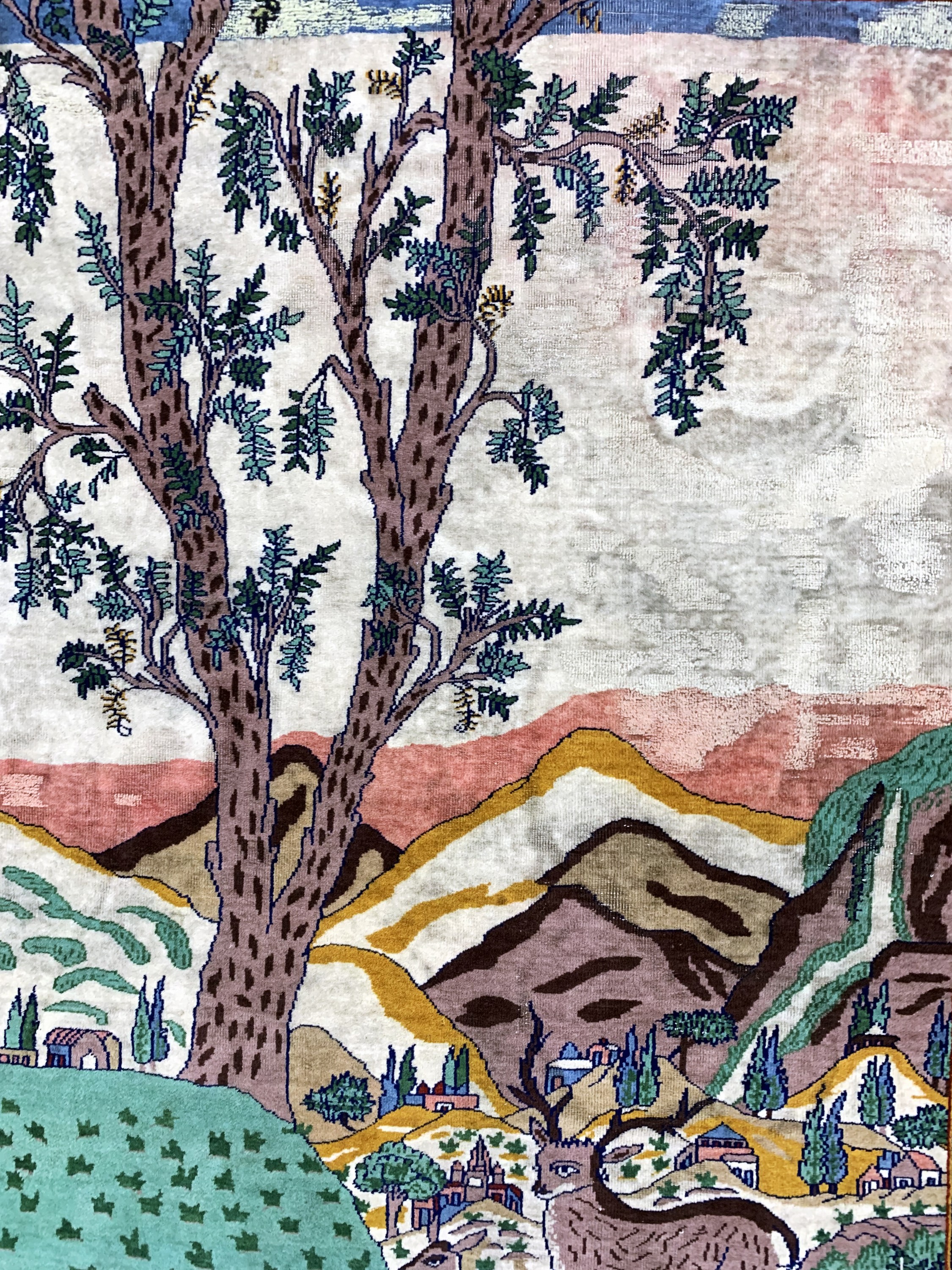 Detail d: Keschan fein, Ägypten, Mitte 20.Jhd, Wolle auf Baumwolle, ca. 185 x 125 cm, EHZ: 3, (großflächig restauriert)