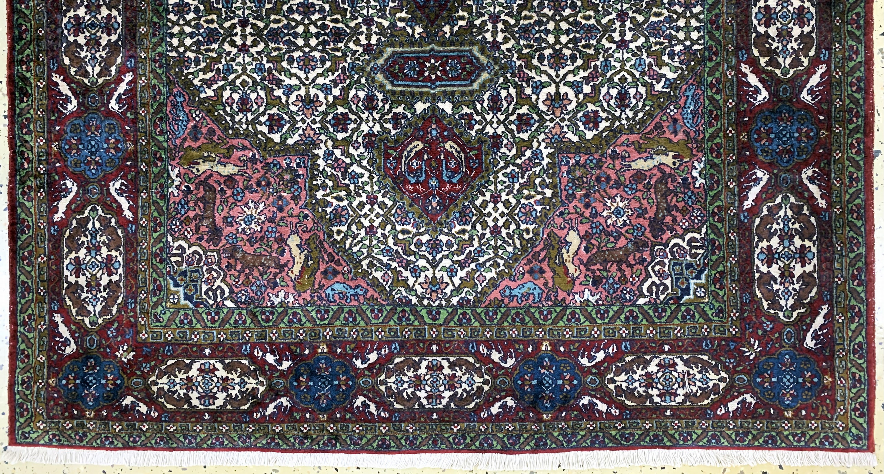 Detail c: Lahor Seide fein, Pakistan, Mitte 20.Jhd, Seide auf Baumwolle, ca. 187 x 125 cm, EHZ: 2