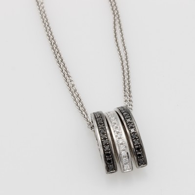 Image 3 Anhänger mit Diamanten und Brillanten an Kette, WG 585/000, 2 navettef. ...