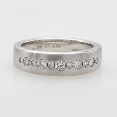 Image 26945451 - Ring mit Brillanten, WG 750/000, z.T. matt., 11 Brill. zus. ca. 0.32 ct Weiß/si, ...