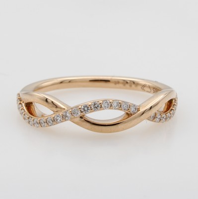 Image 26945457 - Ring mit Brillanten, RG 585/000, obere Hälfte in 2 rhg., verschlungener Optik, ...