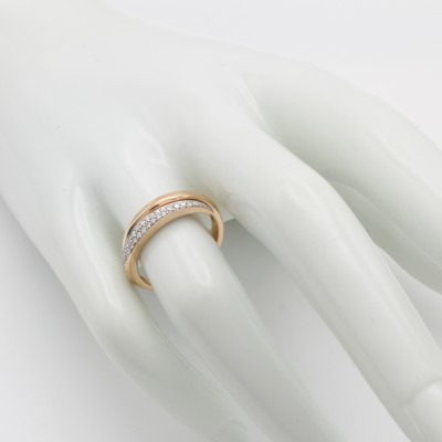 26945460a - Ring mit Brillanten, RG 585/000, anged. Spiralform, Brill. in rhod. Fassungen zus. ca. ...