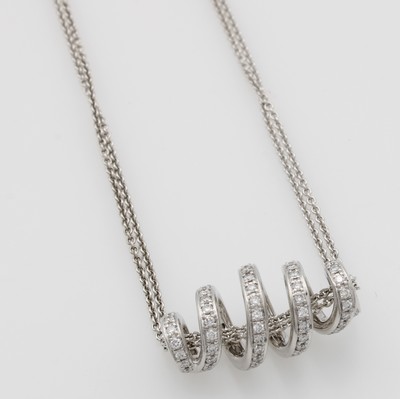 Image 26945464 - Anhänger mit Brillanten an Kette, WG 750/000, Spiralform, Brill. zus. ca. 0.33 ct ...