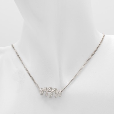26945464a - Anhänger mit Brillanten an Kette, WG 750/000, Spiralform, Brill. zus. ca. 0.33 ct ...
