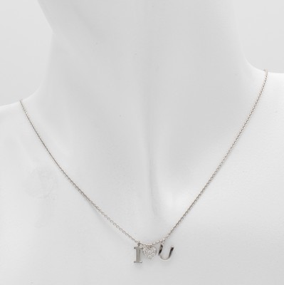 26945465a - Collier mit Brillanten, WG 750/000, 3 bewegl. Anhänger, Herz bes. m. Brill. zus. ...