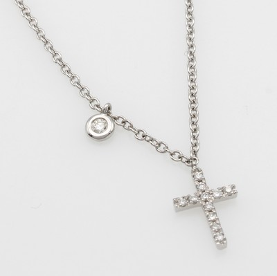 Image 26945466 - Collier "Kreuz" mit Brillanten, WG 750/000, Brill. zus. ca. 0.07 ct ...