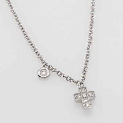 Image Collier ´Kreuz´ mit Brillanten, WG 750/000, 7 Brill. zus. ca. 0.06 ct Weiß/si, 1 Brill. ...