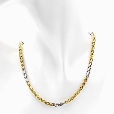 Image 26945544 - Massives Zopfcollier, GG/WG 750/000, Kara- binerschl., Gew. ca. 37.6 g, L. ca. 45 cm