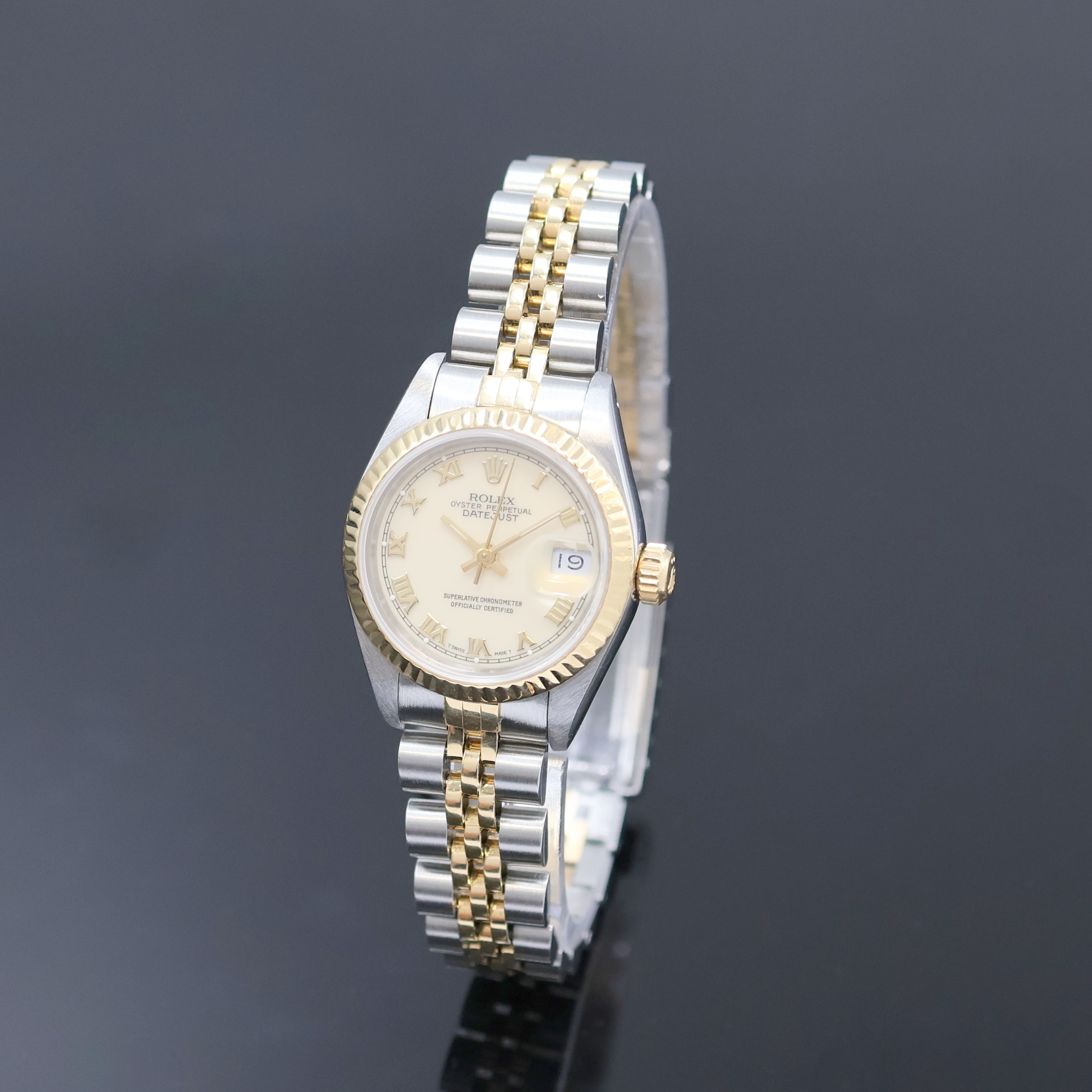 ROLEX Oyster Perpetual Datejust Damenarmbanduhr Referenz 69173, Automatik, C-Serie, Edelstahl/Gold kombiniert inkl. Jubileeband m. Faltschl., Boden ...