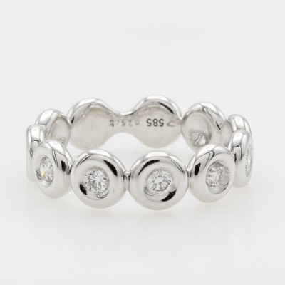 Image 26945826 - Ring mit Brillanten, WG 585/000, Schiene best. aus runden Elementen z.T. bes. m. Brill. ...
