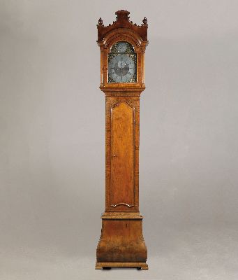Image 26945874 - Standuhr, Barock, Bremen um 1770/80, einteiliges Holzgehäuse elegant furniert, ...