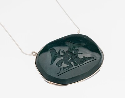 Image Heliotrop-Intaglio, Idar-Oberstein um 1900, Darstellung der griech. Mythologie, hier in ...