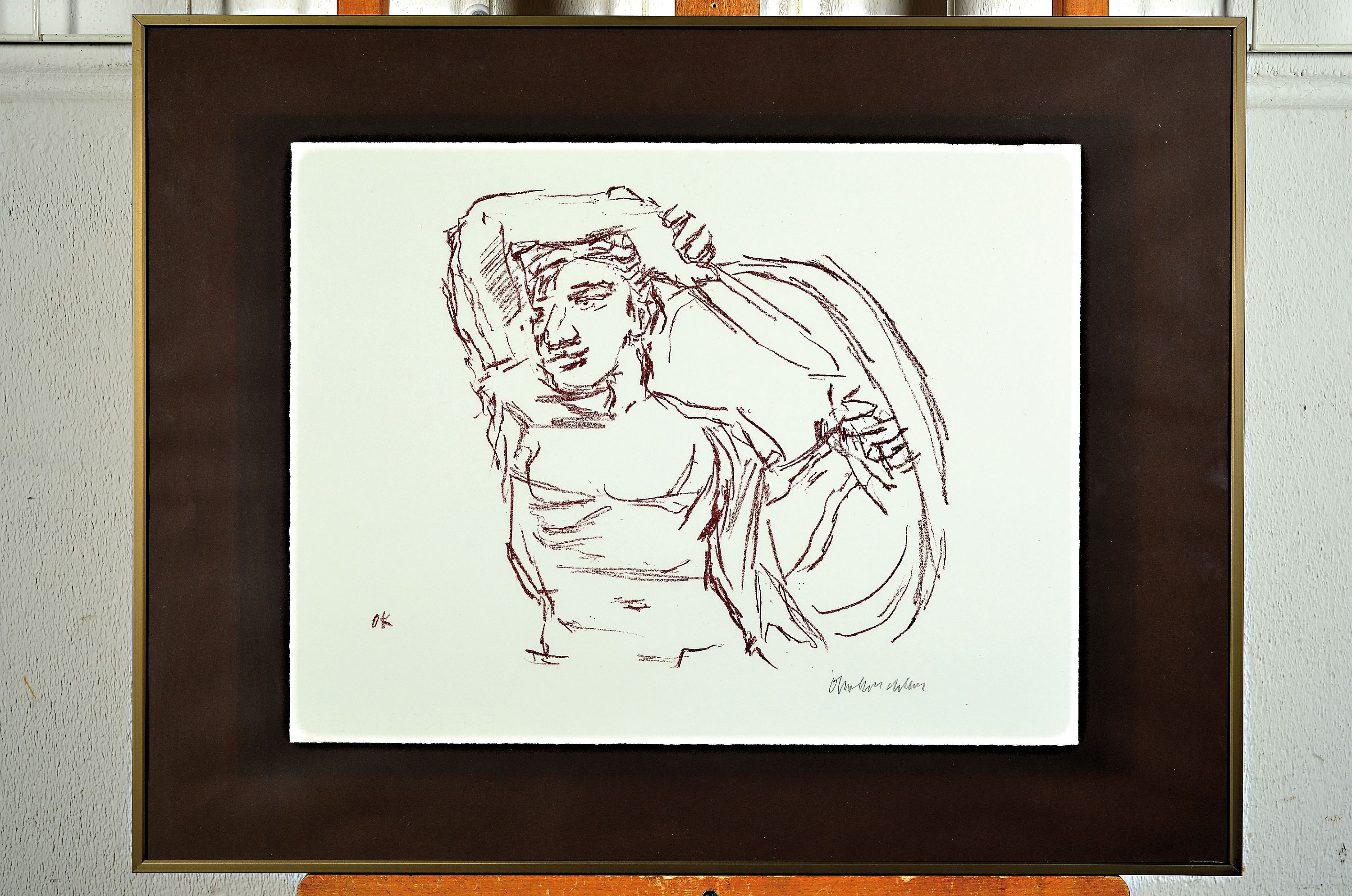 Detail k: Oskar Kokoschka, 1886 Pöchlarn-1980 Montreux, Kieger, Lithographie auf Bütten, im Stein monogr., handsigniert, ca. 35.5x47cm, u.Gl., R. ca. ...