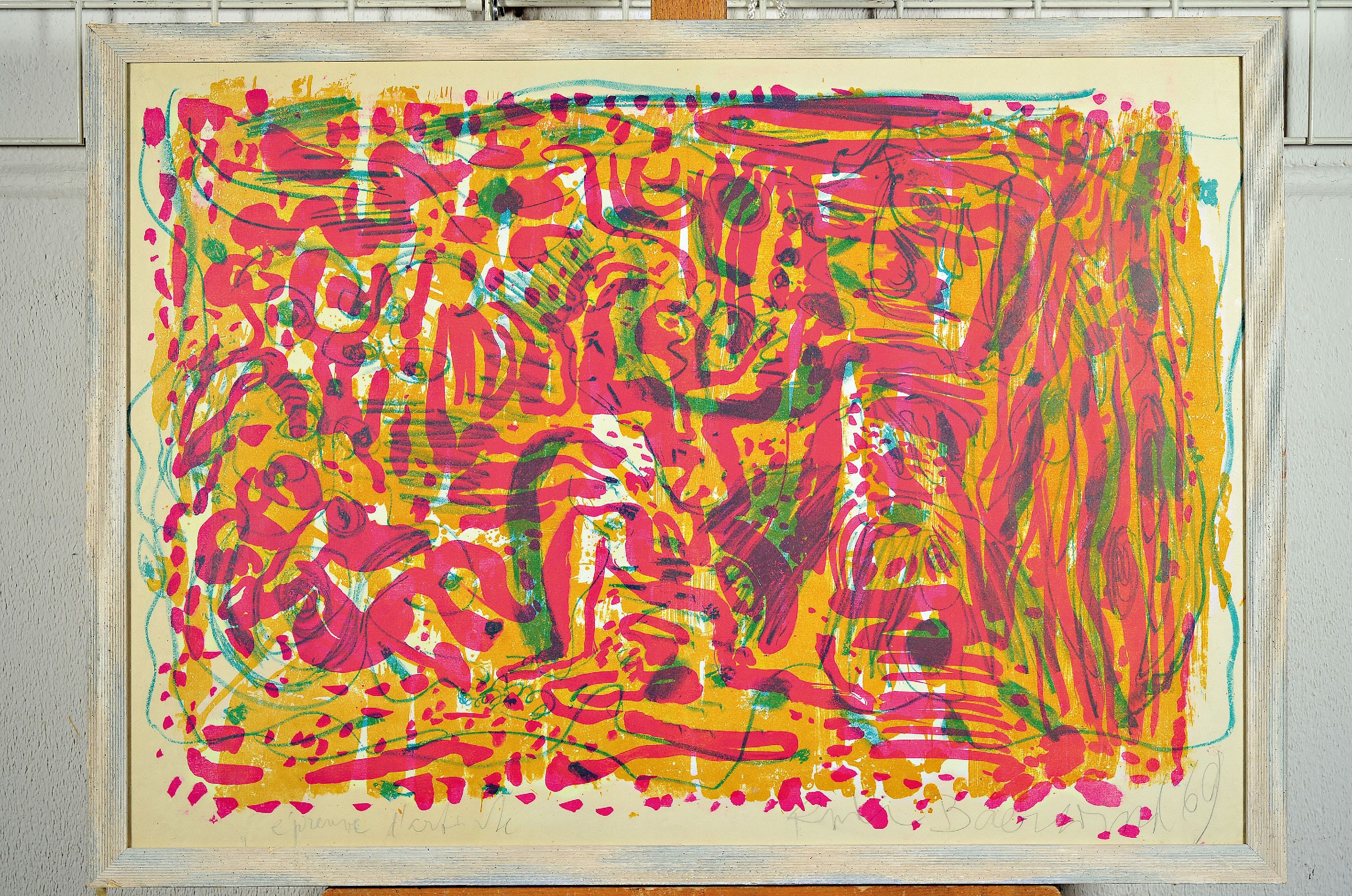 Detail k: Rudi Baerwind, 1910-1982 Mannheim, Farblithographie, handsigniert und dat. 69, bez.: épreuve d'artiste, ca. 52x75cm, u.Gl., R. ca. 57x80cm; ...