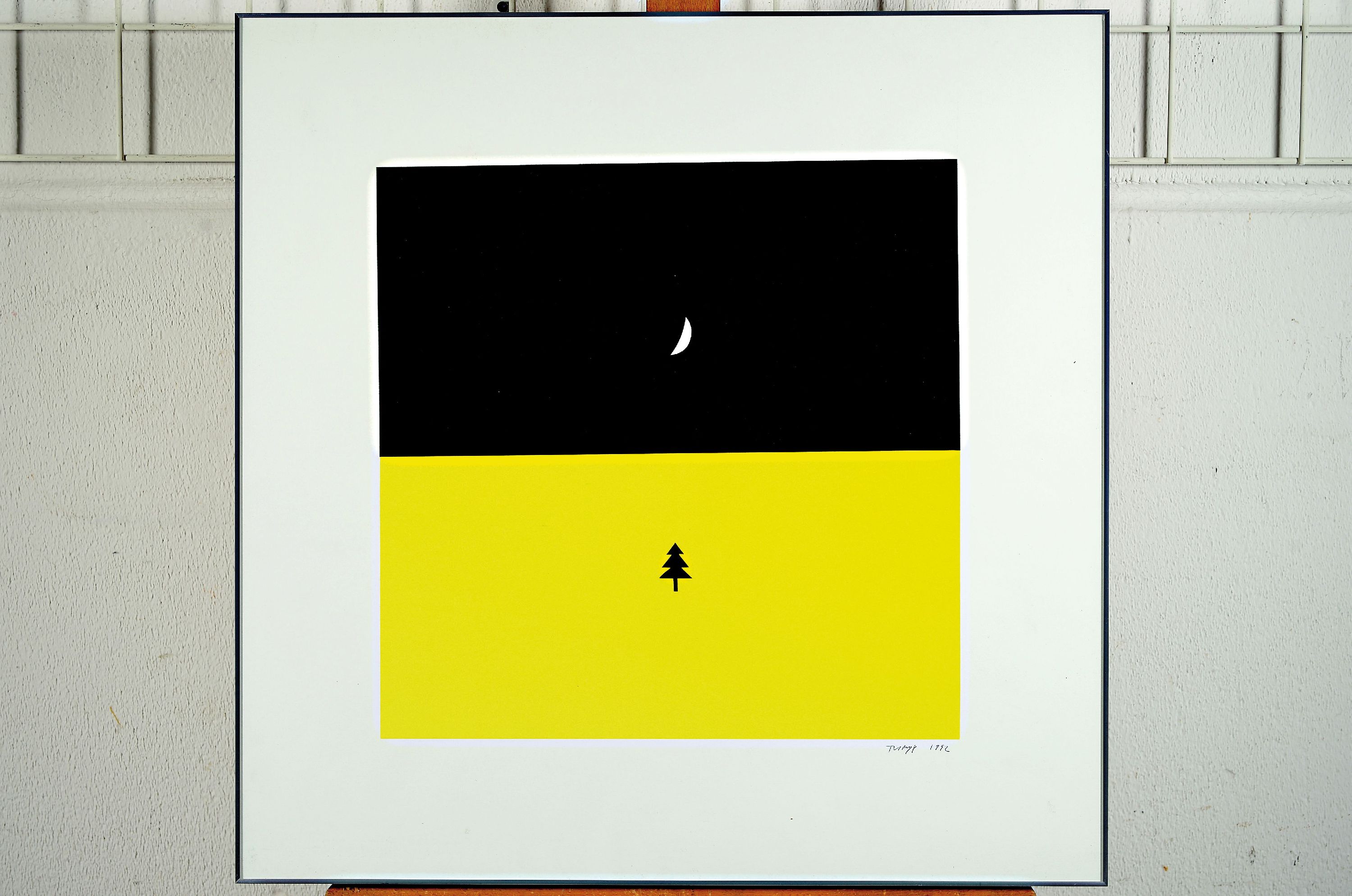 Detail k: Timur Novikov, geb. 1958 St. Petersburg, Winternacht-Fir at night, Farbserigraphie von 1992, handsigniert und dat., ca. 40x40cm, u.Gl., R. ca. 60x60cm
