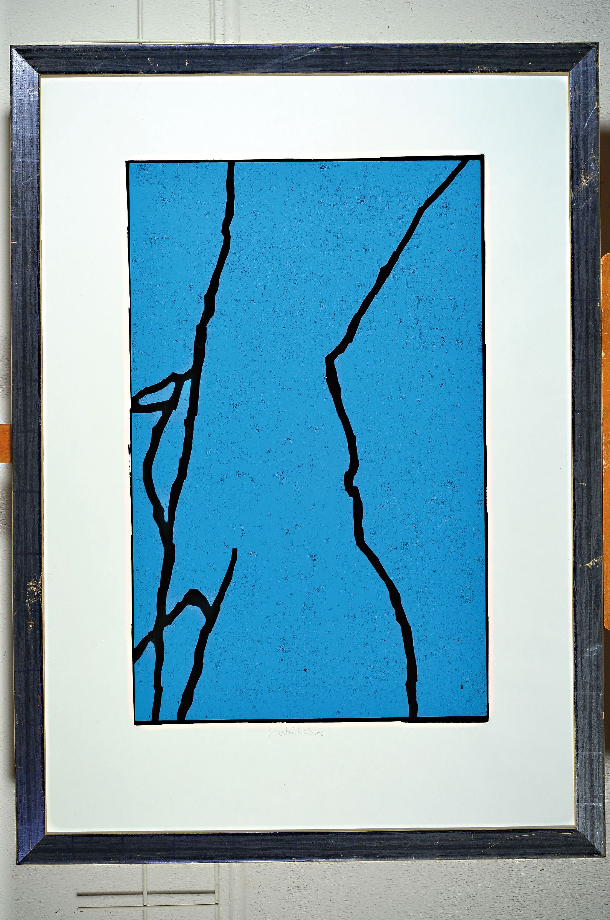 Detail k: Martin Noel, 1956 Berlin-2010 Bonn, Brehme/Croy, Farbholzschnitt von 1996, signiert und datiert, ca. 73x47cm, u.Gl., R. ca. 108x76cm, dazu Buchband: ...