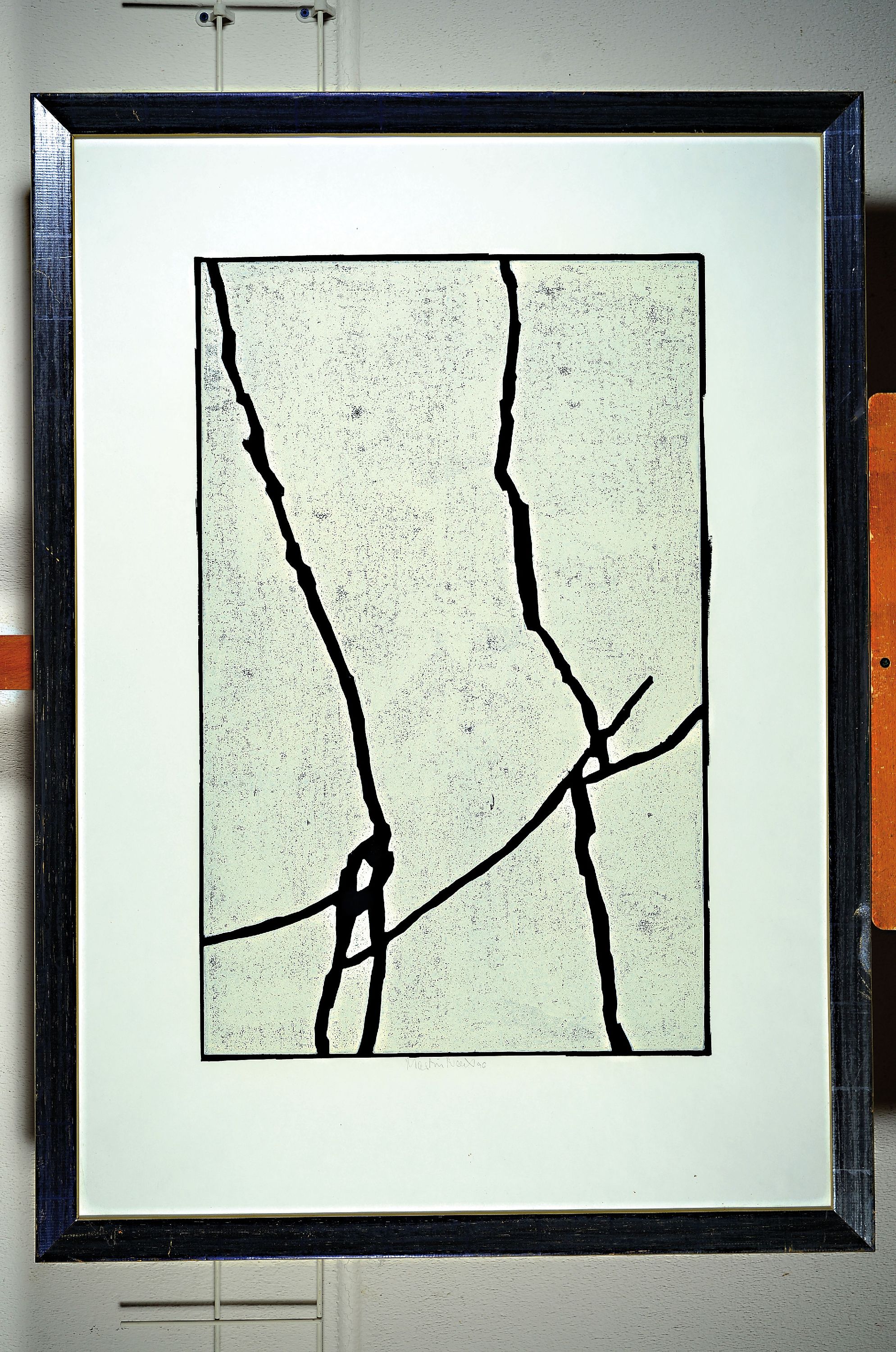 Detail k: Martin Noel, 1956 Berlin-2010 Bonn, Brehme/Croy, Farbholzschnitt von 1996, signiert und datiert, ca. 73x47cm, u.Gl., R. ca. 108x76cm, dazu Buchband: ...