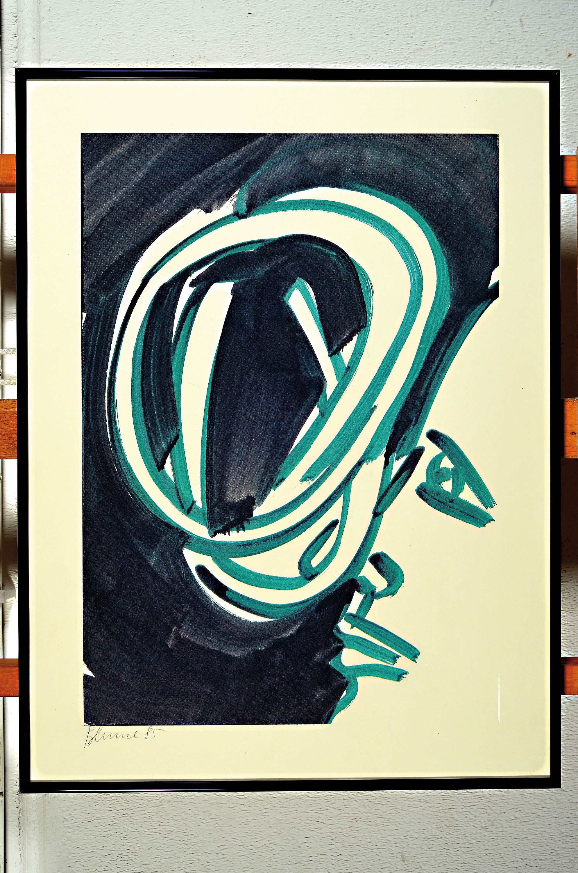 Detail k: Bernhard Johannes Blume, 1937 Dortmund-2011 Köln, Blume natürlich, Farblithographie, handsign. und dat. 85, ca. 50x35cm, u.Gl., R. ca. 60x46cm