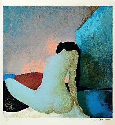 Image 26946070 - Claude Gaveau, geb. 1940 Neuilly-sur-Seine- 2021, Nu feminin, Farblithographie, ...