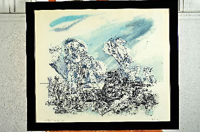 26946123k - Ungedeuteter rumänischer Künstler, "die Musik hören", so links ...