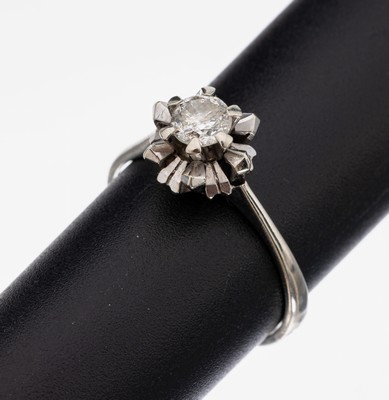 Image 26946130 - 14 kt Gold Brillant-Ring, WG 585/000, Brillant ca. 0.42 ct l.get.Weiß/p, RW 60, ...