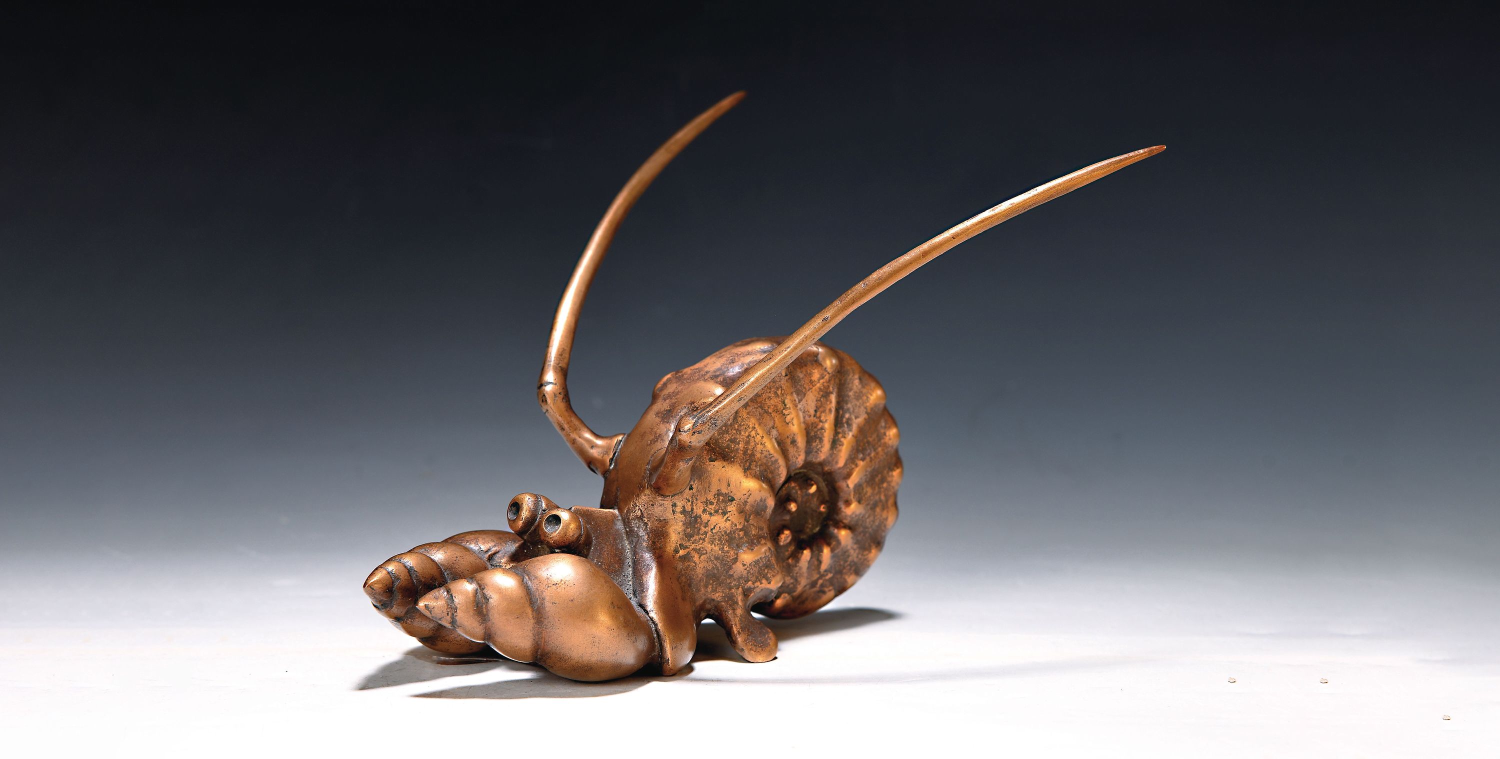 Gernot Rumpf, 1941 Kaiserslautern - 1925, "Schneckenhummer", signiert u. 2x monogrammiert, ca. 16x25x20 cm
