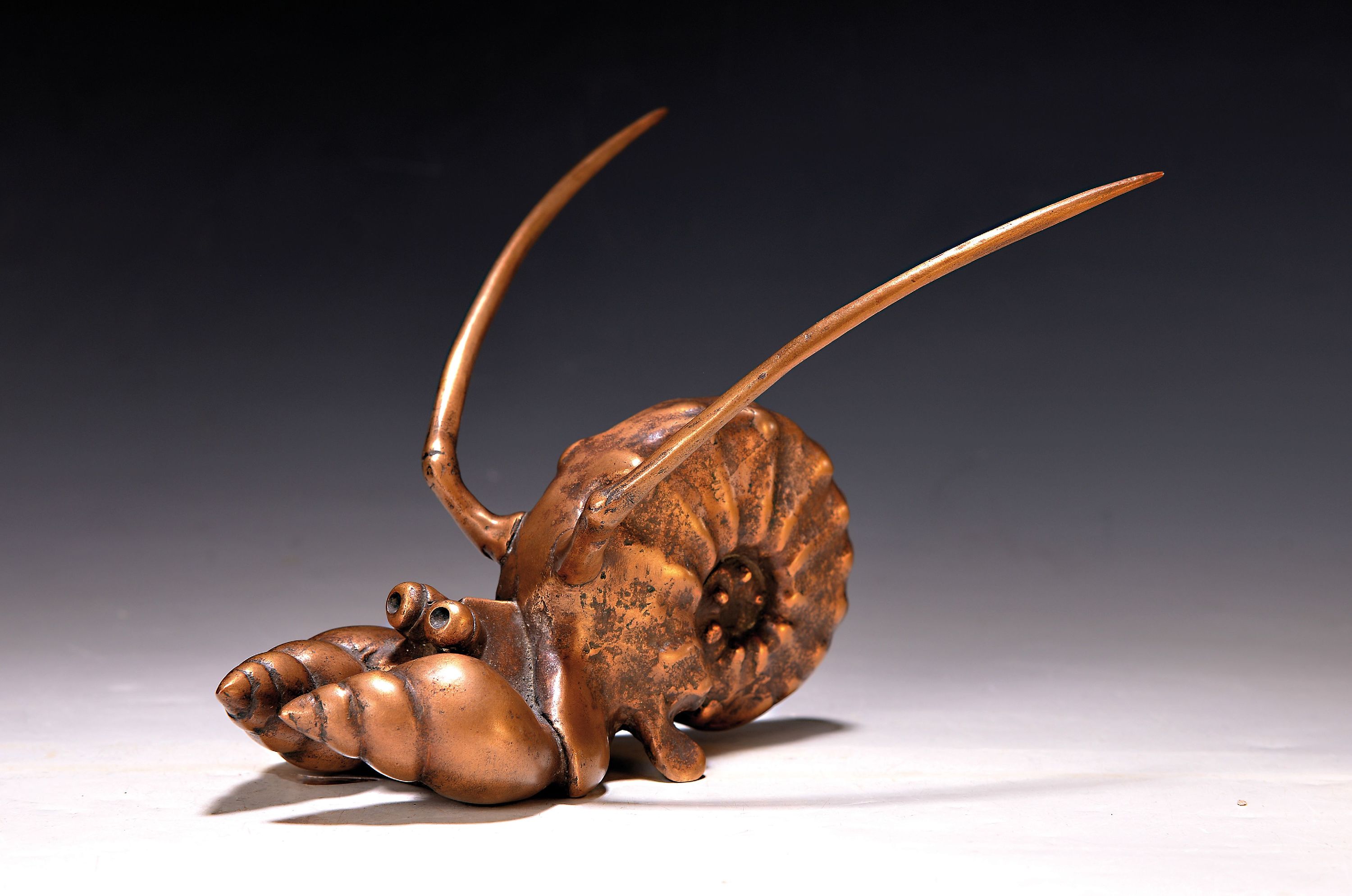 Detail k: Gernot Rumpf, 1941 Kaiserslautern - 1925, "Schneckenhummer", signiert u. 2x monogrammiert, ca. 16x25x20 cm