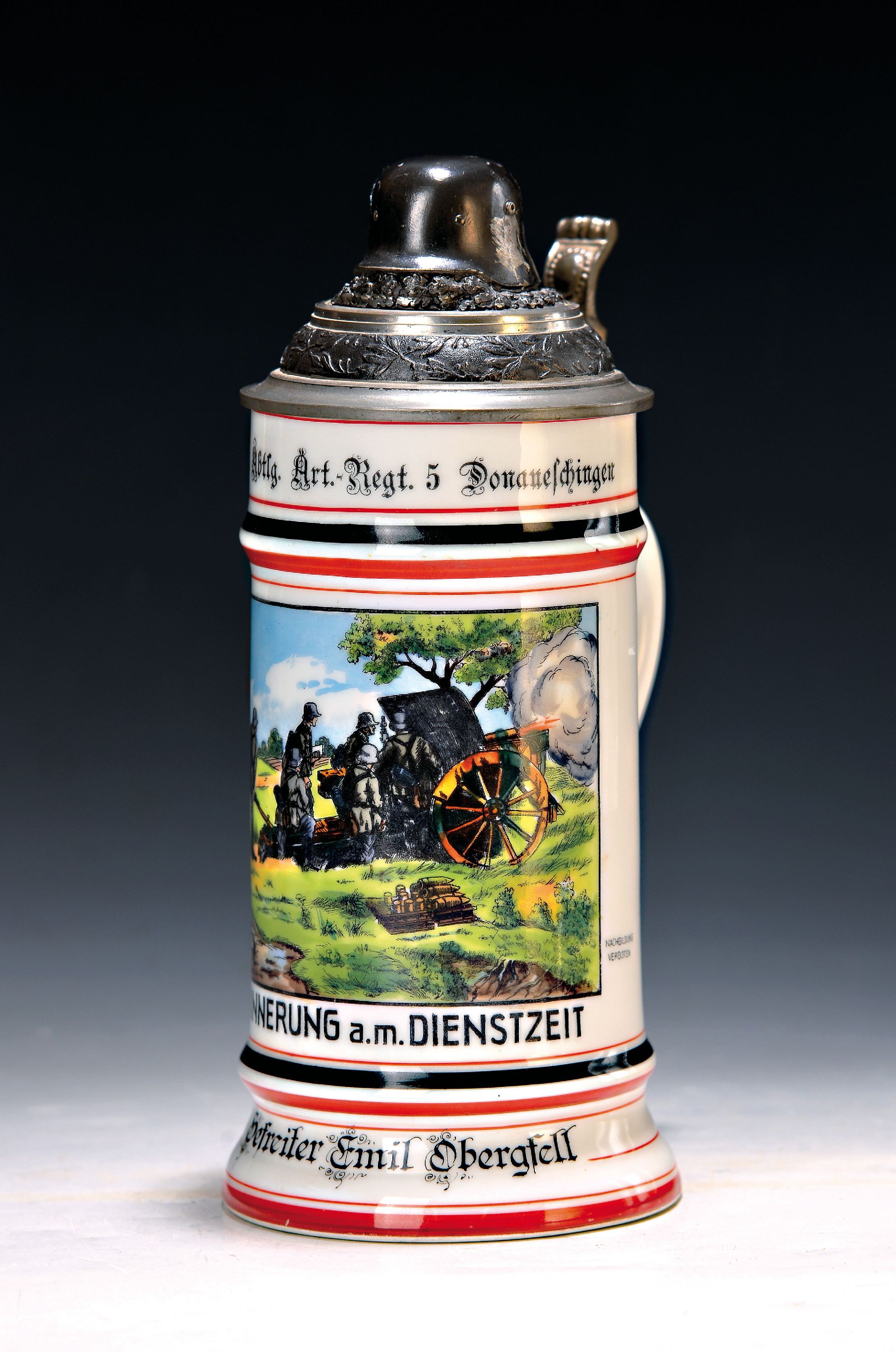 Reservistenkrug Donaueschingen, Deutsche Wehrmacht, 30er Jahre, "Stab. I Abtlg. Art.-Regt.5 Donaueschingen", Gefreiter Emil Obergsell, ...