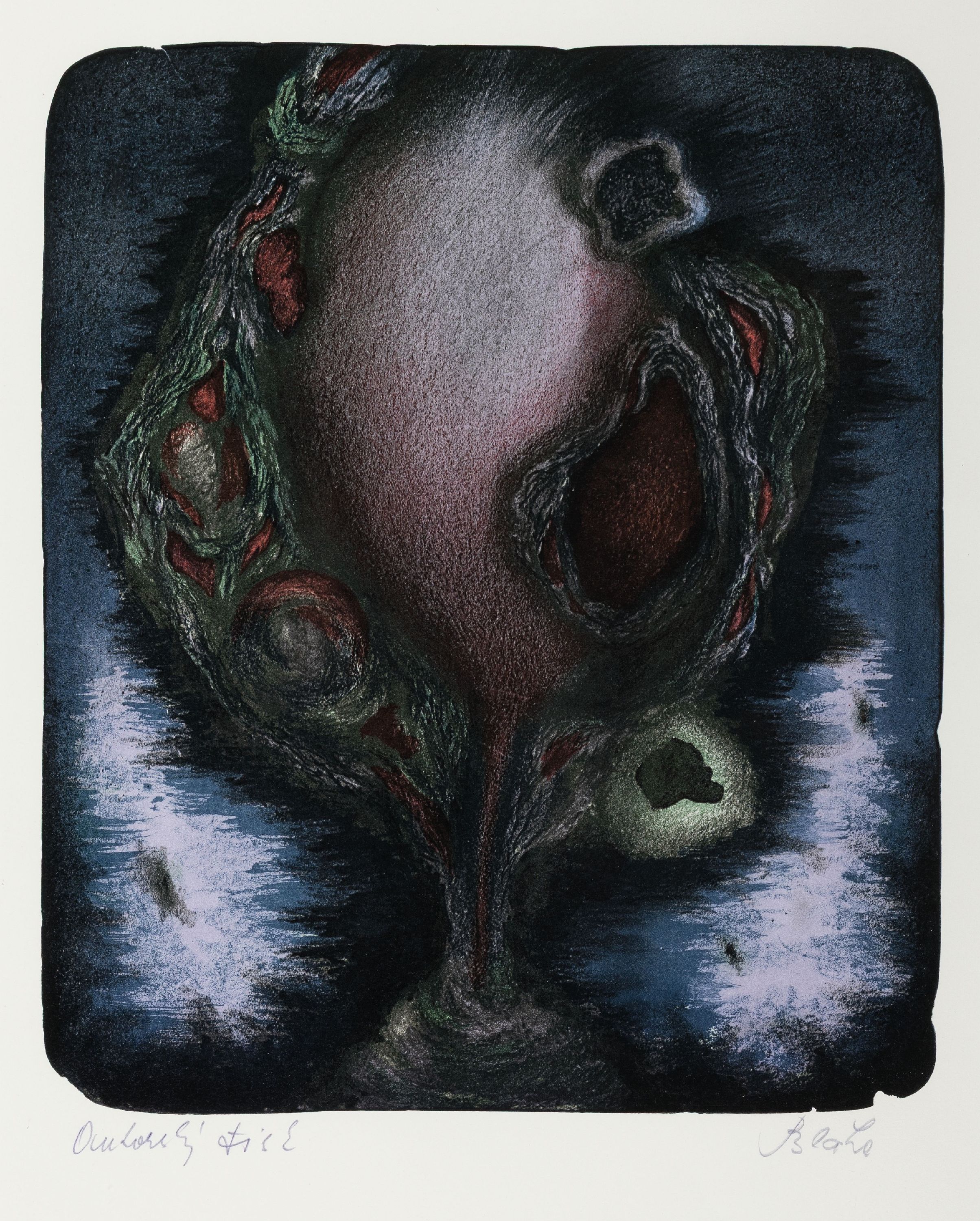 Detail c: Jan Blaha, geb. 1961, zugeschrieben, 4 Farblithographien, metamorphe Fischgestalten, alle handsign., ca. 32x26 bis ca. 42x32cm, alle u.Gl., R.