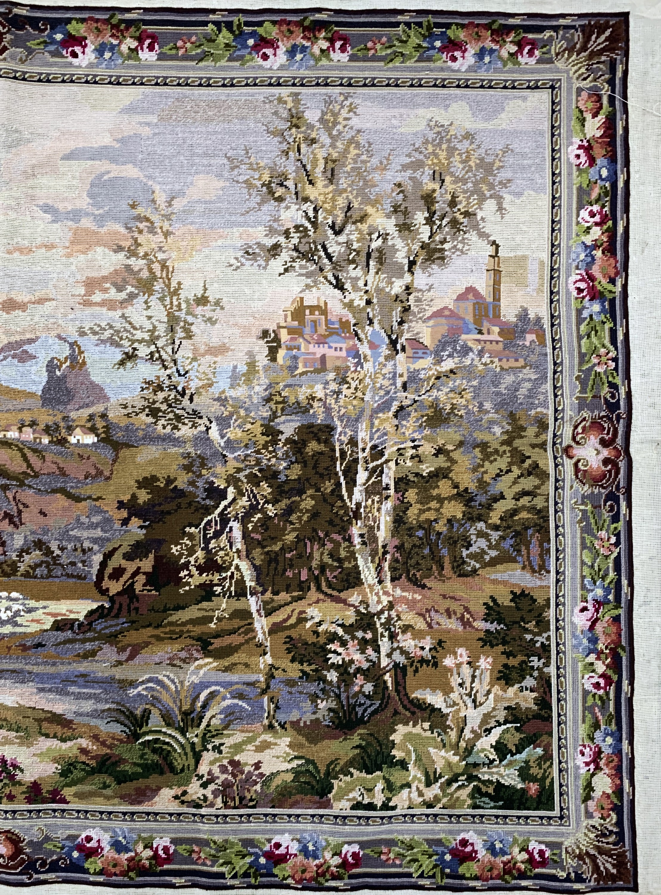 Detail b: Gobelin(handbestickt), Europa, Mitte 20.Jhd, Wolle auf Baumwolle, ca. 140 x 210 cm,EHZ: 2