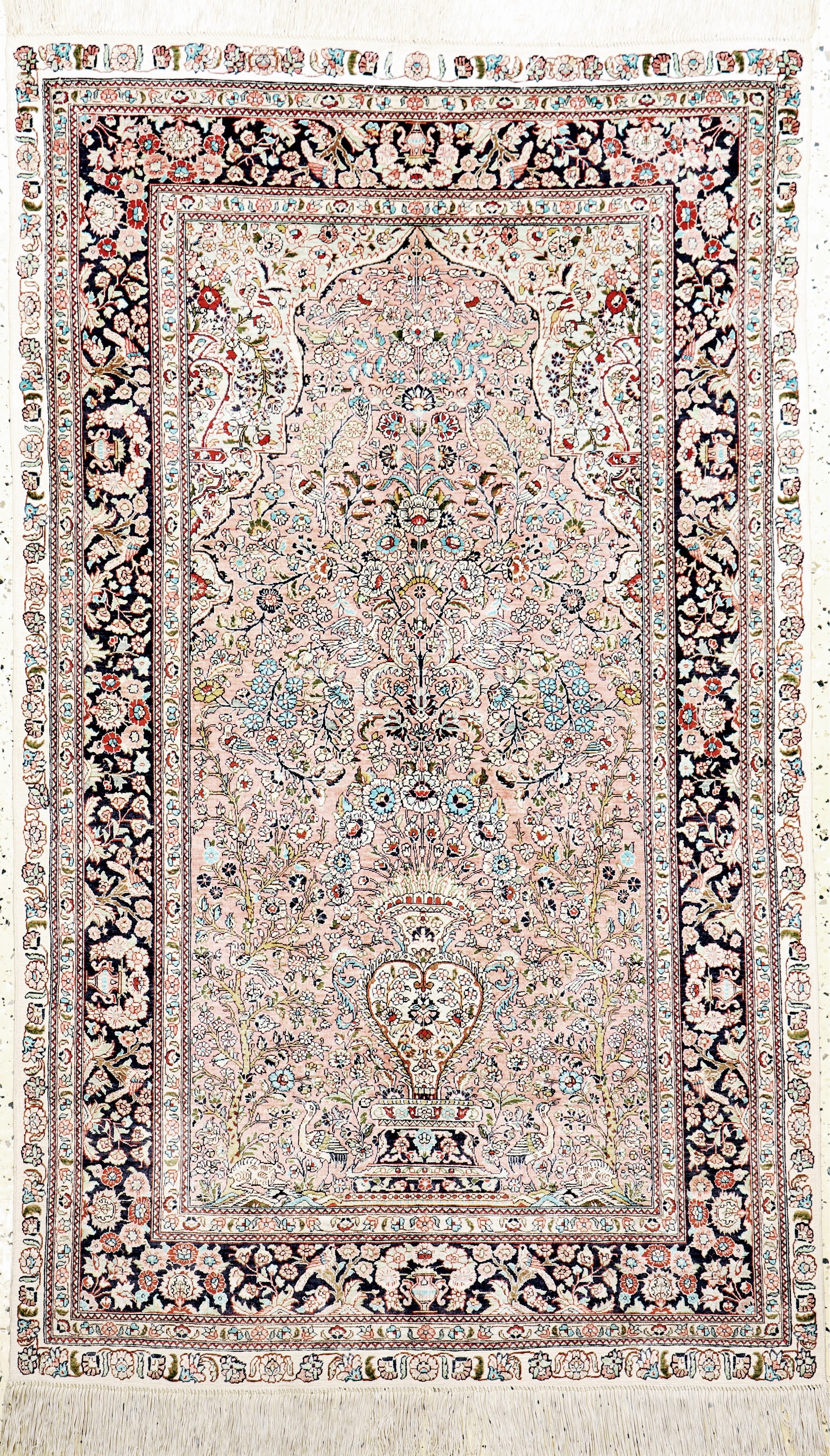 Hereke Seide fein, China, Ende 20.Jhd, reine Naturseide, ca. 155 x 93 cm, ca. 1,0 Mio. Kn/qm, EHZ: 2