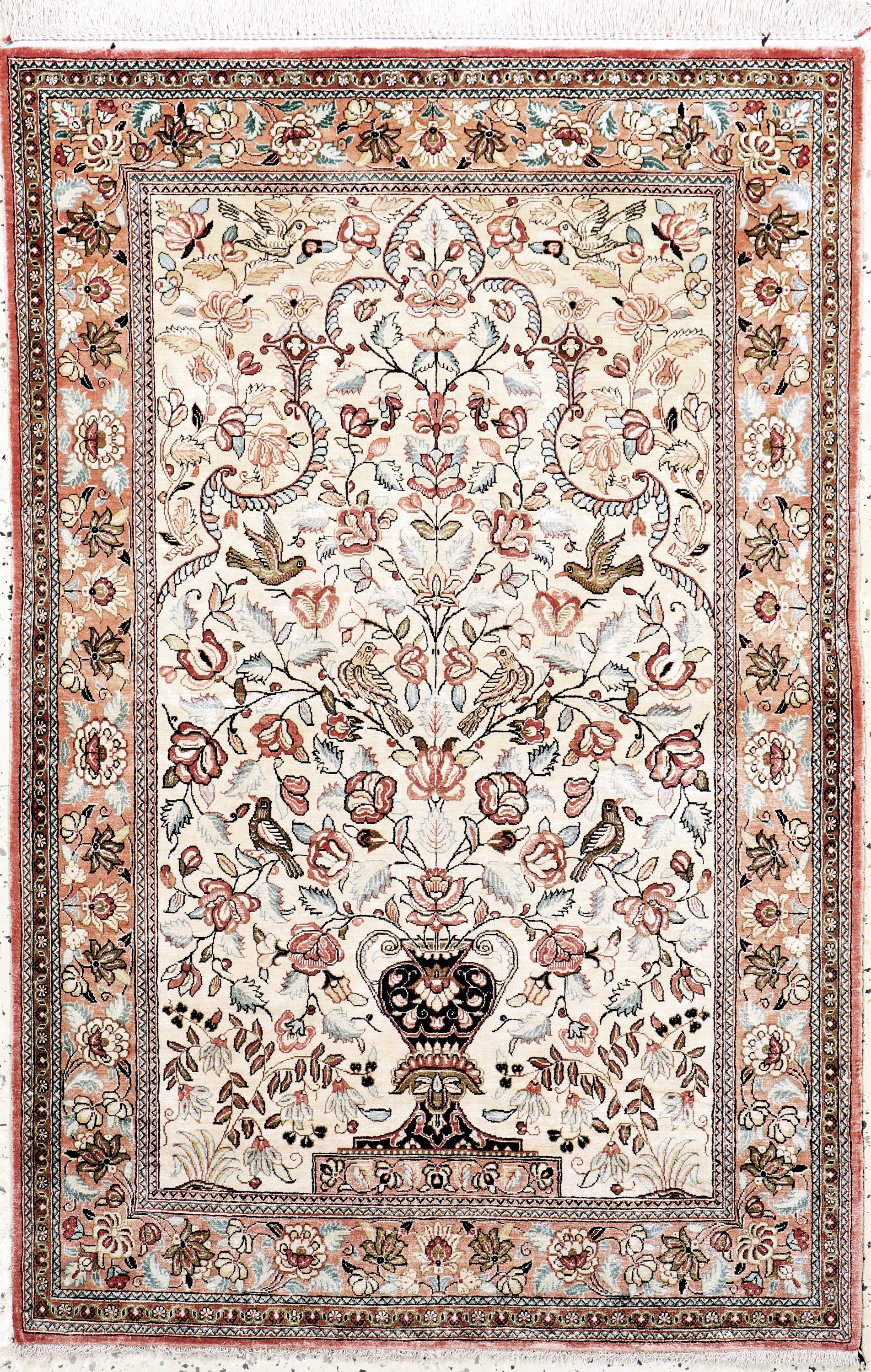Ghom Seide, Persien, Mitte 20.Jhd, reine Naturseide, ca. 128 x 84 cm, EHZ: 2