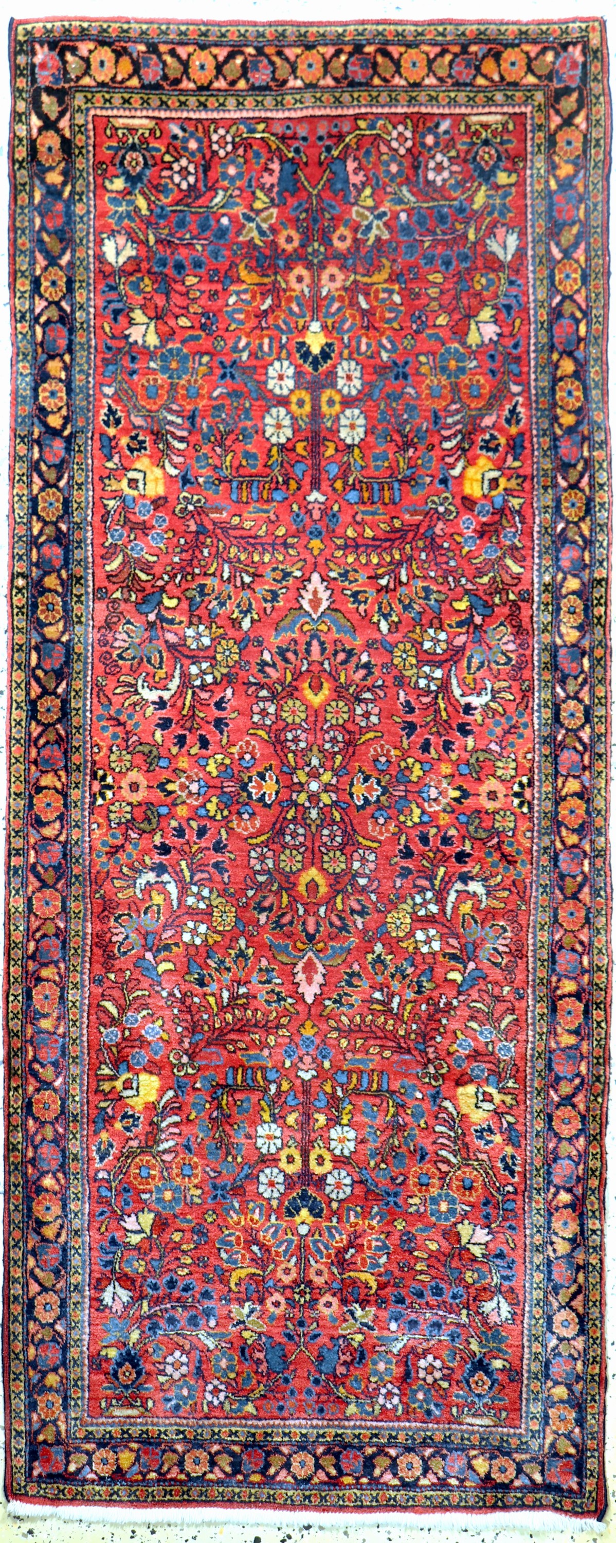 Us Re-Import Sarogh, Persien, Anfang 20.Jhd, Wolle auf Baumwolle, ca. 197 x 81 cm, EHZ: 2